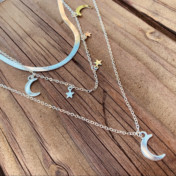 LAST ONE  ♡ THE NIGHT SKY ♡ Layered Necklace with GIFT BAG - Picture 3 of 6